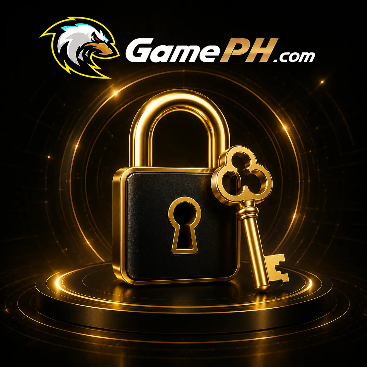 Secure account protection on GamePH.com with lock and key security features.